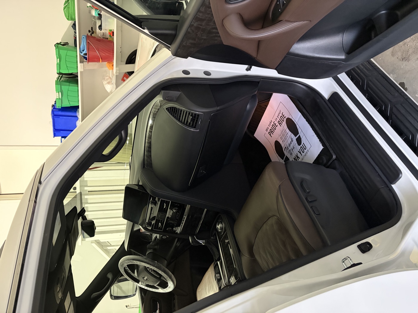 Nissan Armada interior after detailing — close up
