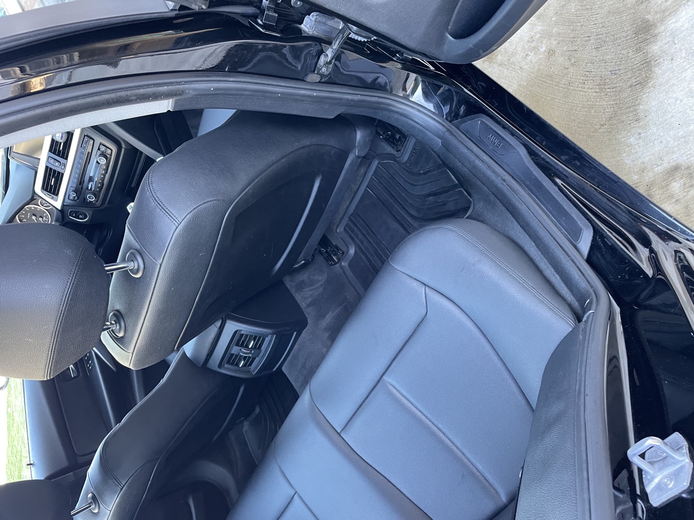 BMW 3 Series interior after detailing — close up