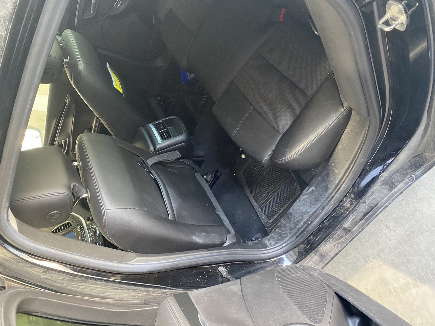 Chevrolet Malibu interior before detailing — close up