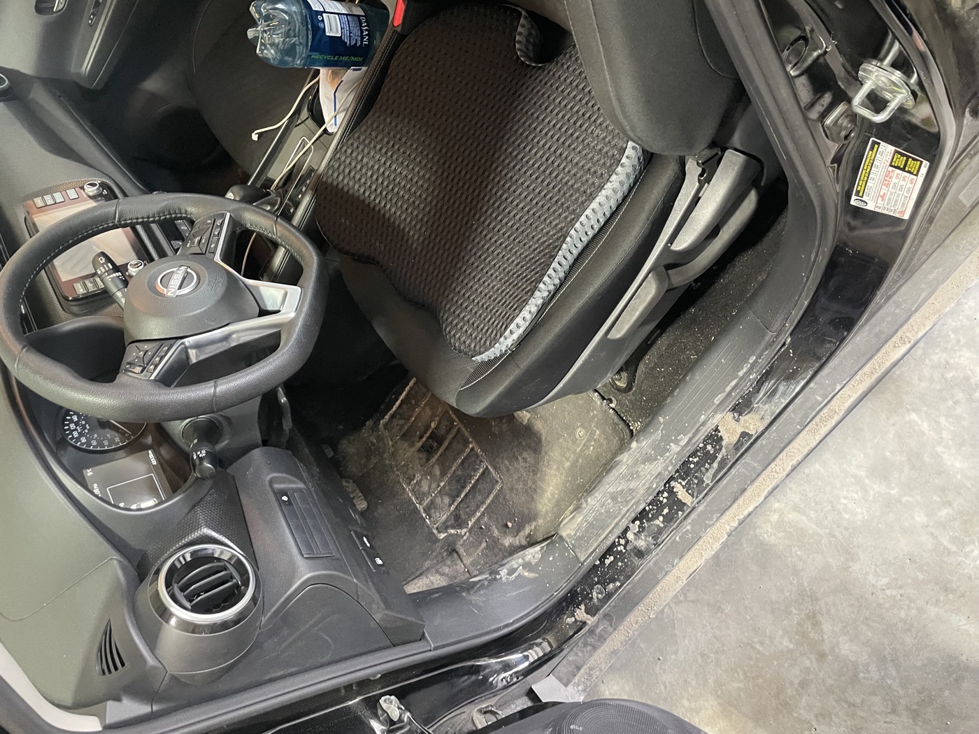 Nissan Kicks interior before detailing by Kirpa Car Care
