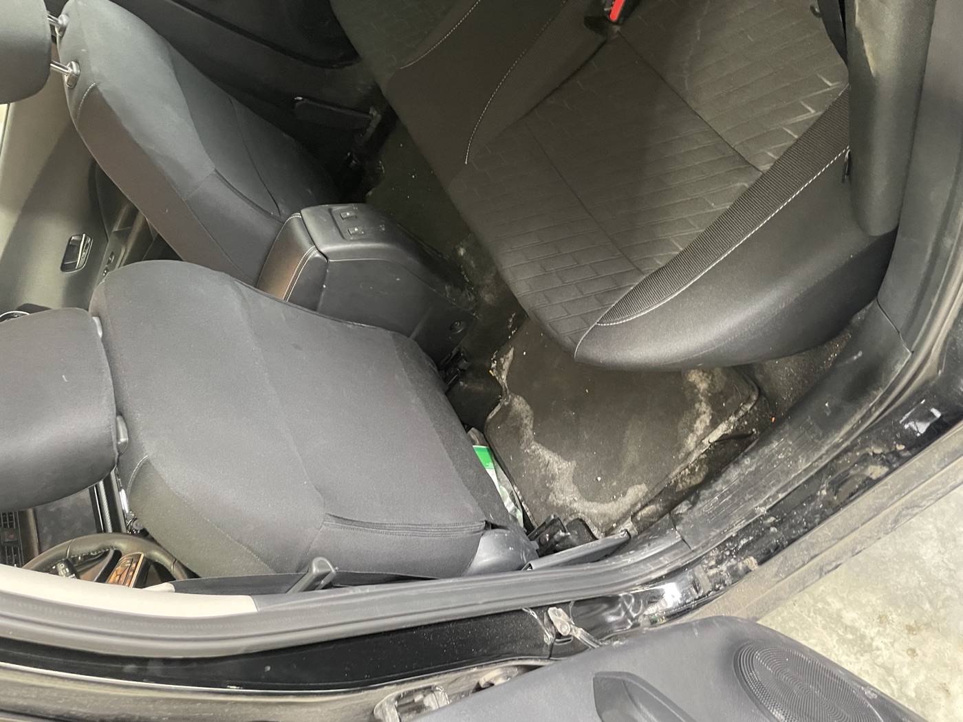 Nissan Kicks interior before detailing — close up