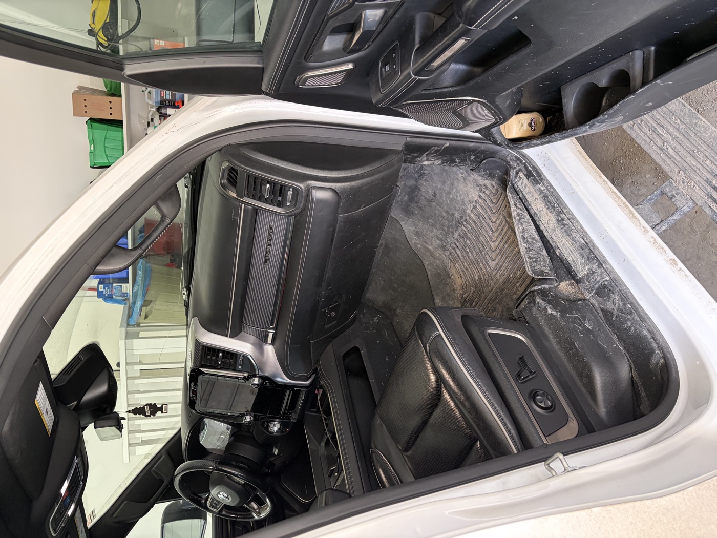 RAM 1500 interior before detailing — close up